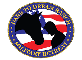 A logo for dare to dream ranch military retreat