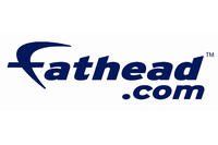 The logo for fathead.com is blue and white.