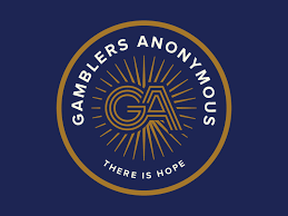 A blue and gold logo for gamblers anonymous