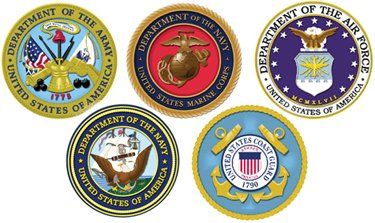 A logo for homes for troops with an american flag in the background.
