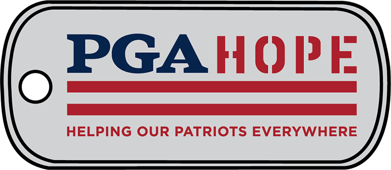 The logo for pga hope helping our patriots everywhere