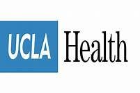 The logo for ucla health is blue and white.