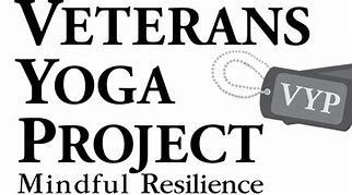 The logo for the veterans yoga project mindful resilience.