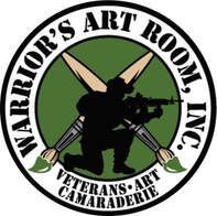 The logo for warrior 's art room inc. veterans art camaraderie