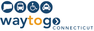 The logo for way to go connecticut is blue and orange