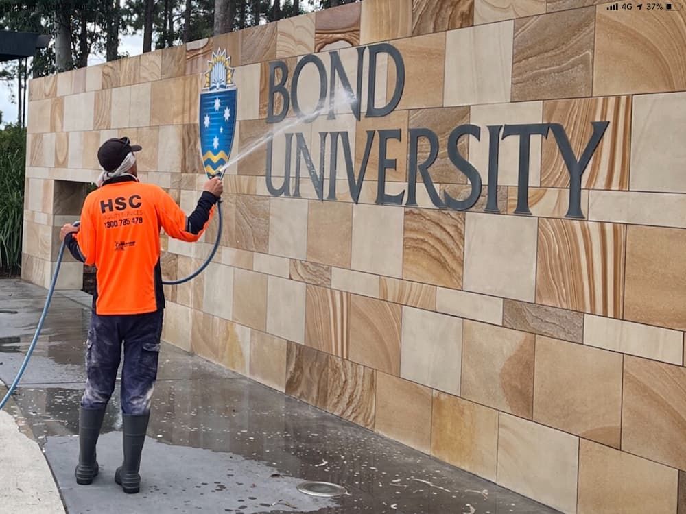 Cleaning Front Wall of a University — Excess Cleaning in Molendinar, QLD