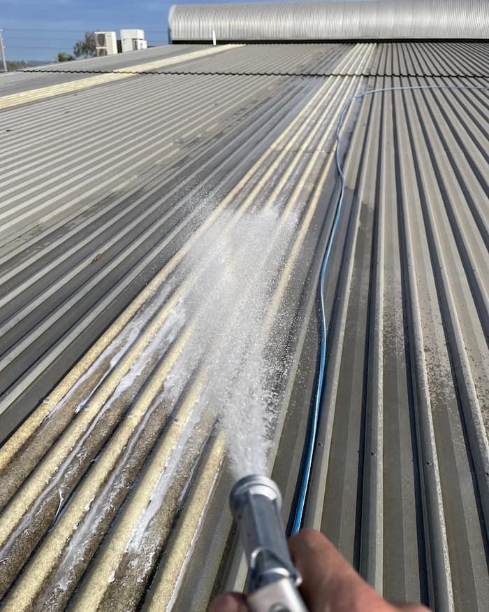 Roof Cleaning With Pressure Cleaner — Excess Cleaning in Robina, QLD