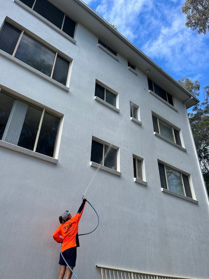 Cleaning Exterior With a Hose — Excess Cleaning in Molendinar, QLD