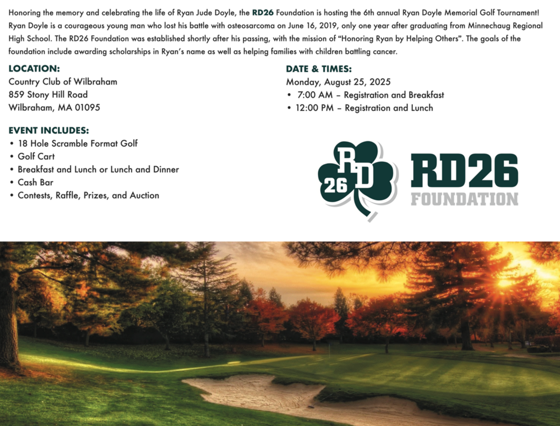 5th annual Ryan Doyle Memorial Golf Tournament 