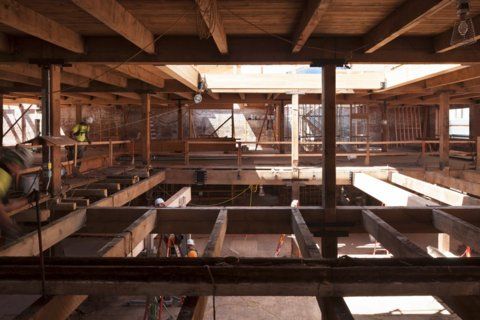 The Union Stables under construction.