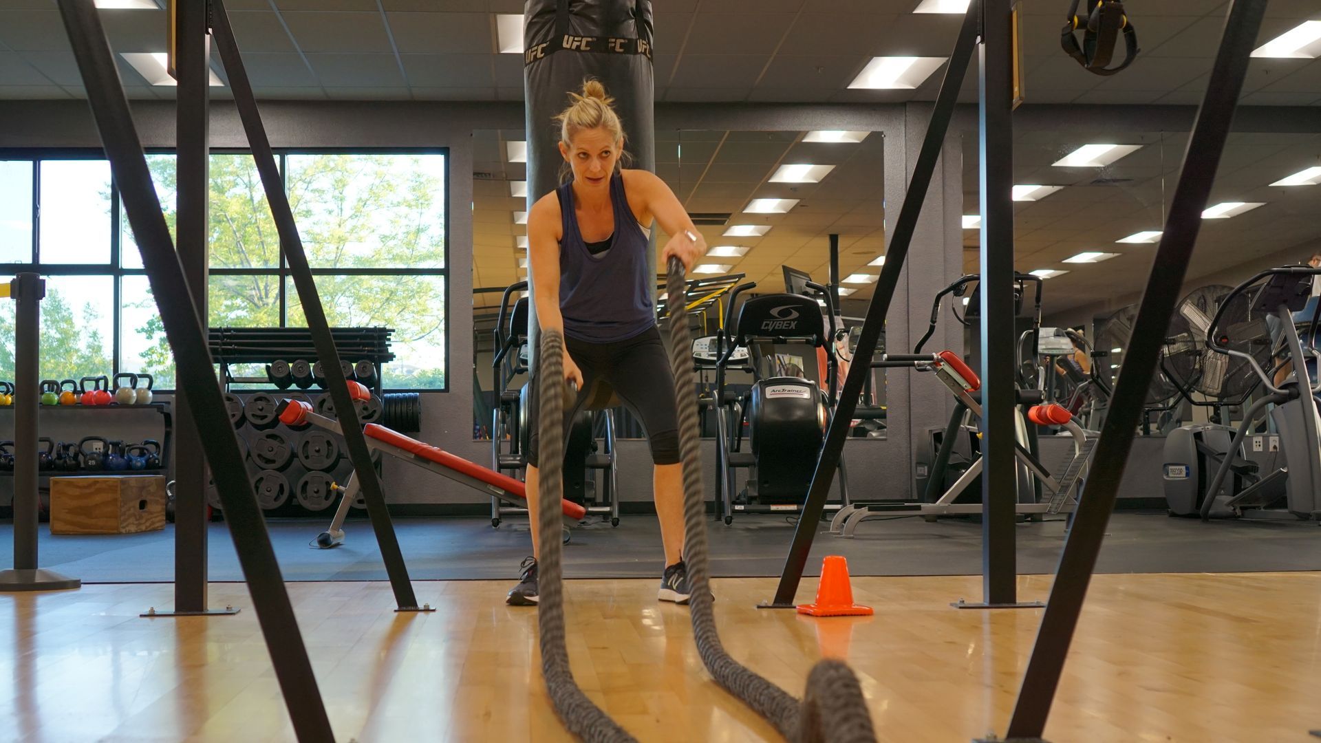 Battle Ropes, Cardio excercises, TRX, Cardio Equipment, Treadmills, Stationary Bikes, Best Gym in El Dorado Hills