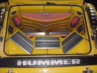 Custom Car Audio — Yellow Hummer With Customized Audio At Car Trunk In Chicago, IL
