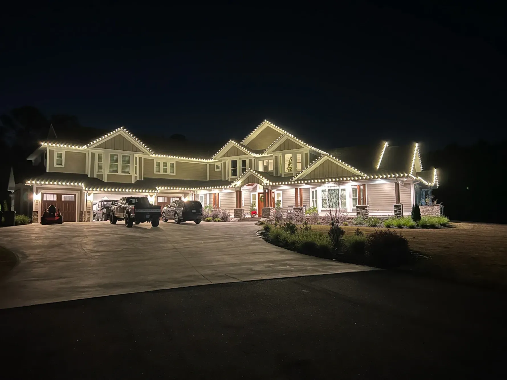 Christmas lights on house
