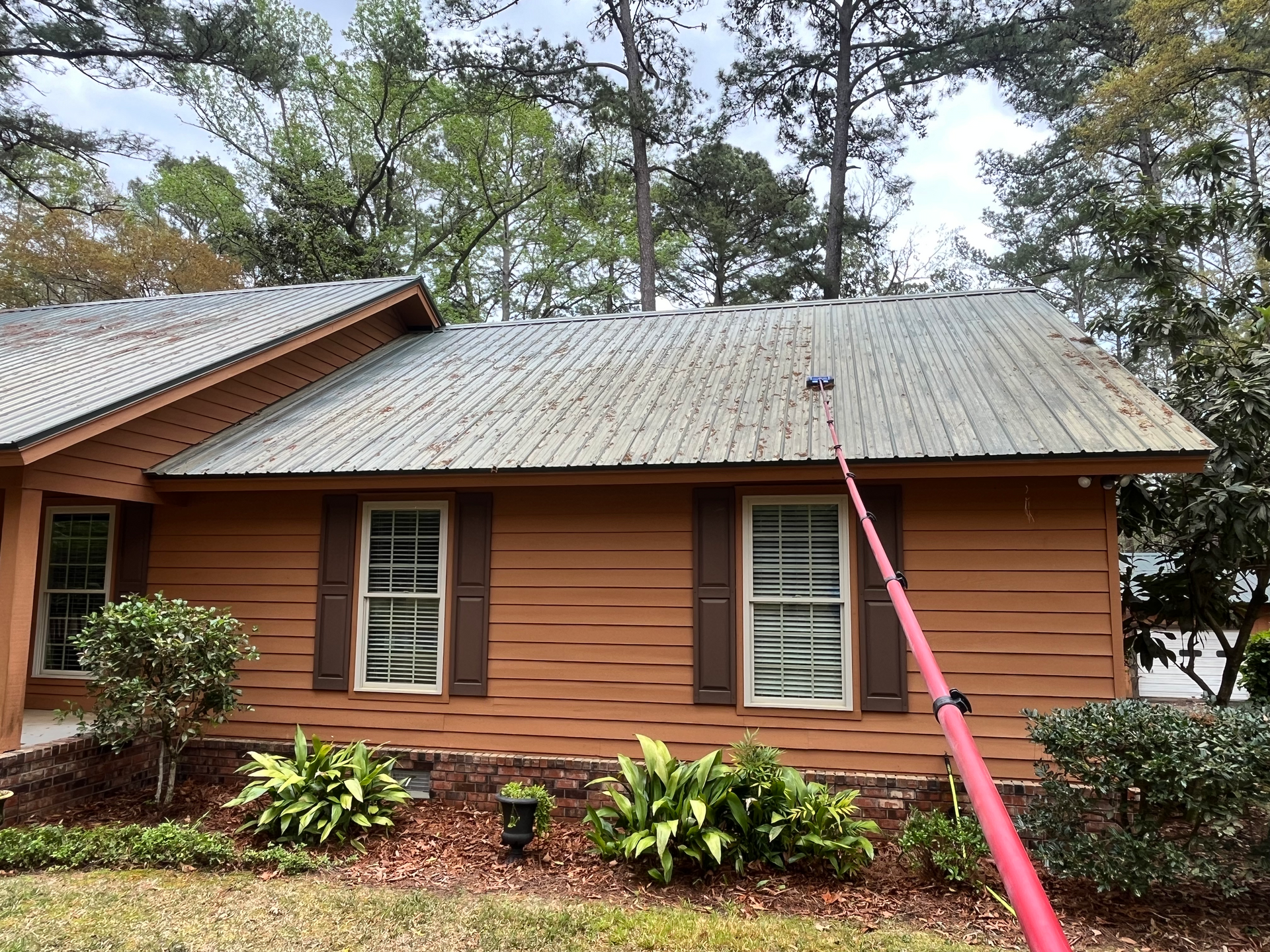 cleaning a roof