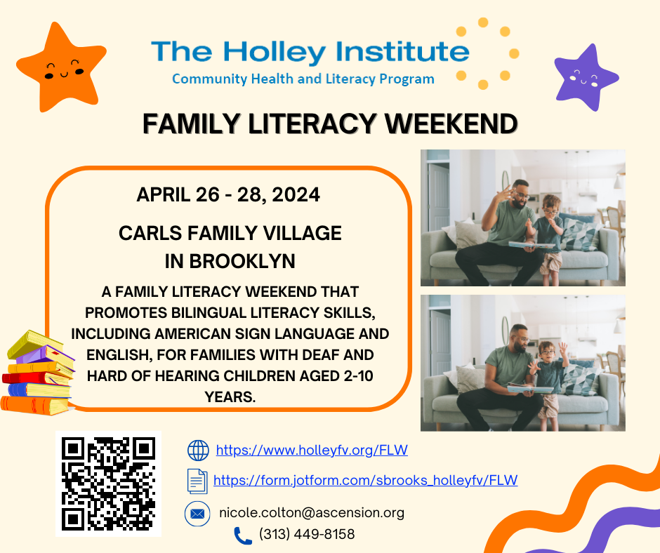a poster for a family literacy weekend in brooklyn