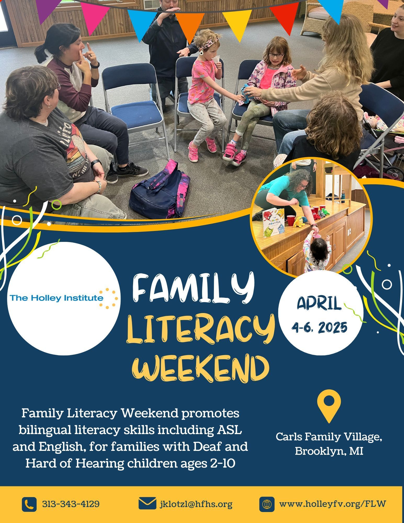 a poster for a family literacy weekend in brooklyn