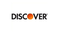 the logo for discover is orange and black on a white background .