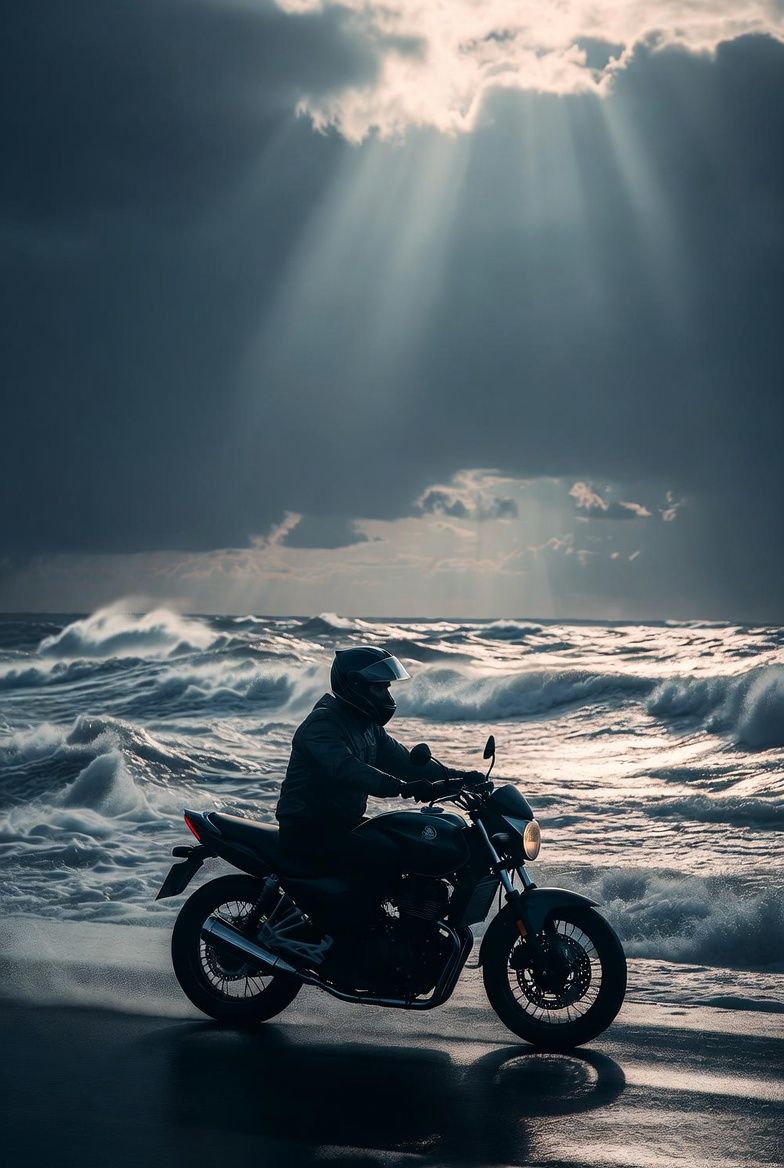 Dunkle Wolken und Sonne