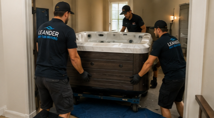 Cranes lifting large jacuzzi during residential relocation service