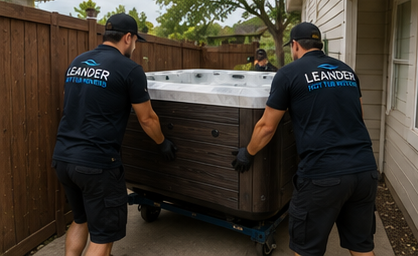 Hot tub dismantle and move process at homeowner property