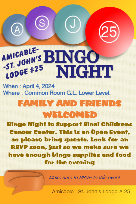 Maryland Freemason Bingo Night ASJ25 April 4, 2024