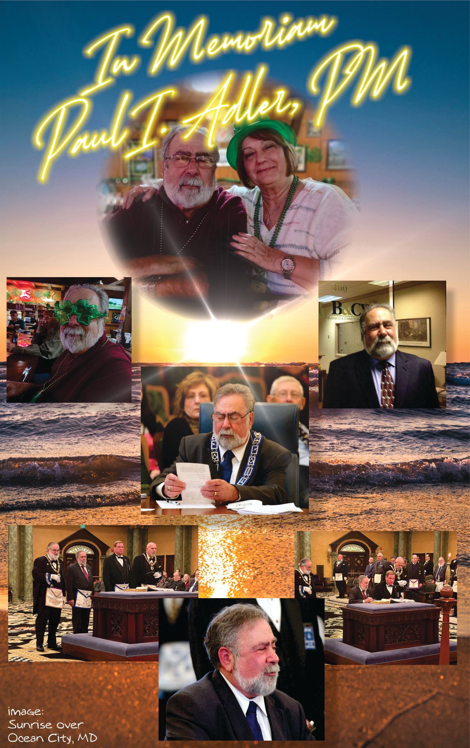 Remembering Paul Adler, PM, Secretary.