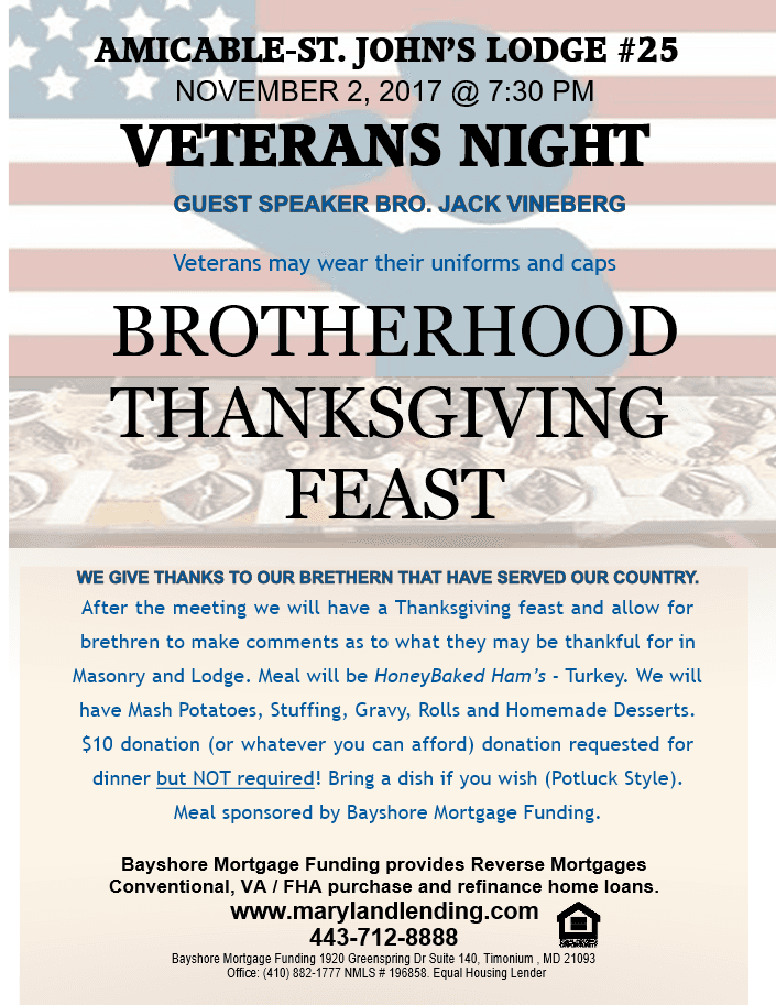 Veteran's Night feast