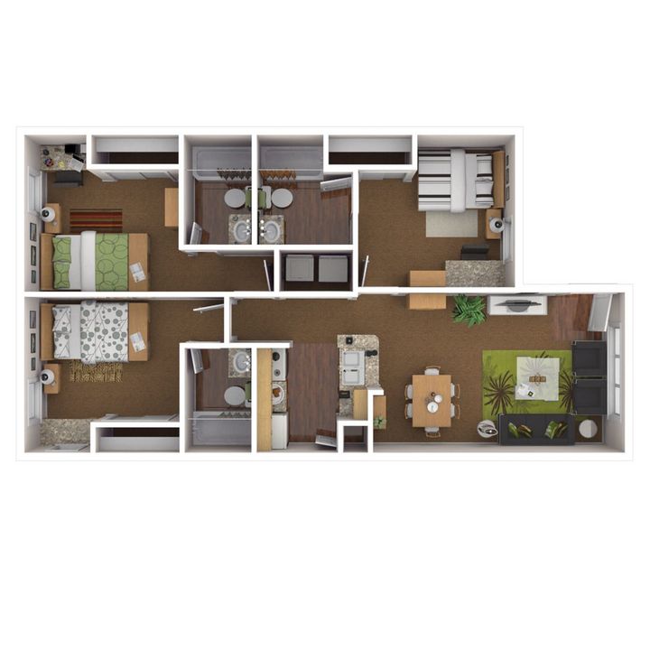 three bedroom three bathroom floor plan