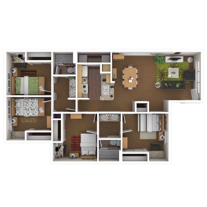 four bedroom four bathroom floor plan