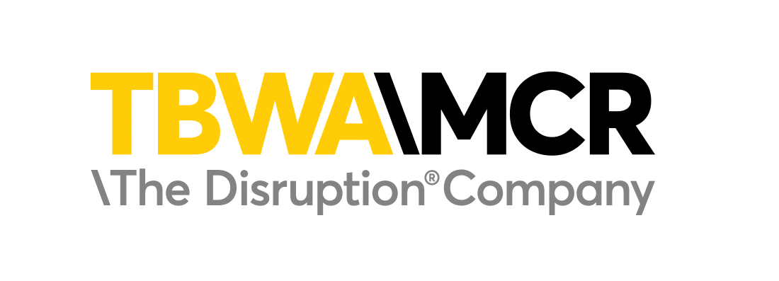 The logo for the disruption company is yellow and black.