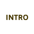 The word intro is on a white background.