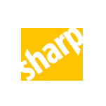 A yellow square with the word sharp on it.