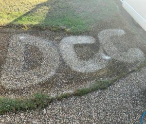 White painted letters