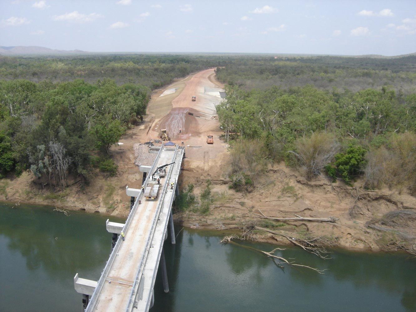 Aerial View Of A Bridge and Road Under Construction — Surveyor In Canowindra, NSW