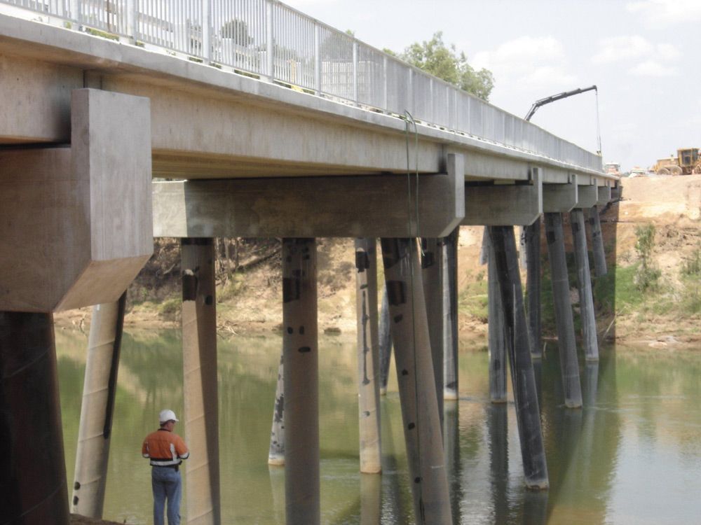 Concrete Bridge Over the River with Tall Pillars for Support— Surveyor In Cowra, NSW