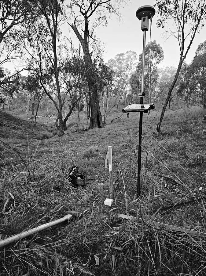 Black And White Photo Of A Field With Trees — Surveyor In Forbes, NSW