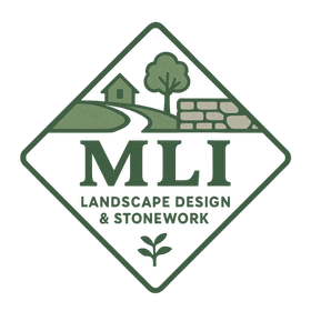 A logo for mli landscape design and stonework
