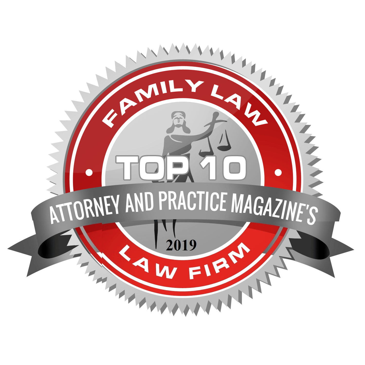 Attorney and Practice Magazine's  Top 10 Family Law Law Firm Award