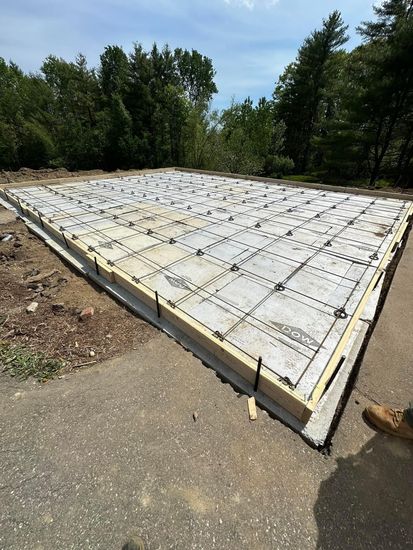 a concrete slab with rebar