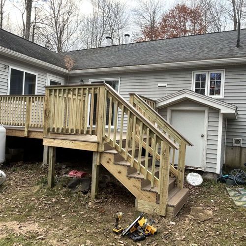 pressure treated deck and stairs