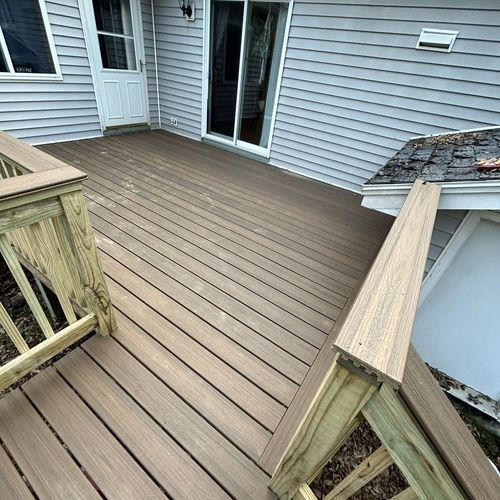 brown composite deck and rail