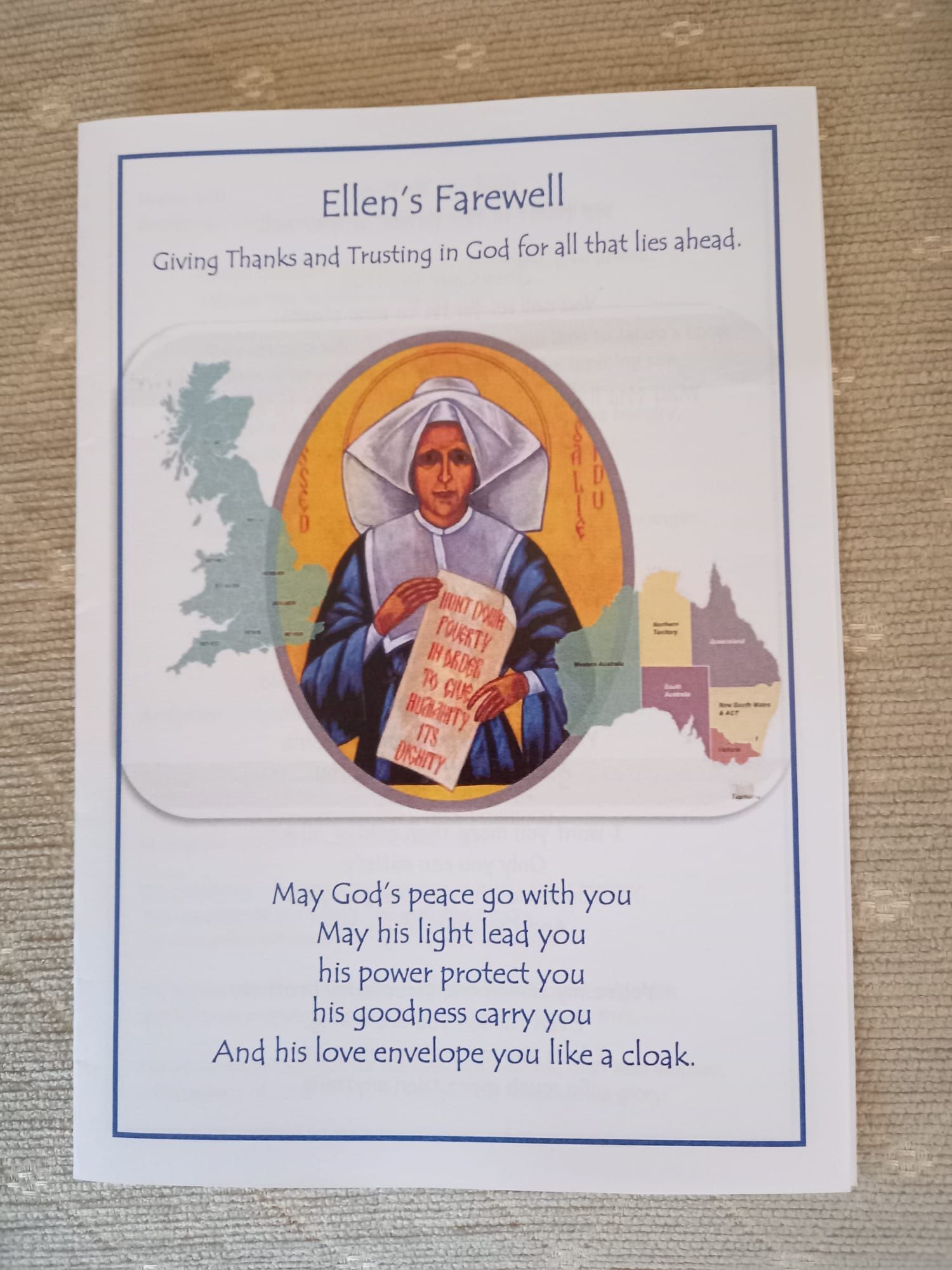 A card that says ellen 's farewell on it