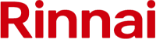 Rinnai logo in red text on a white background