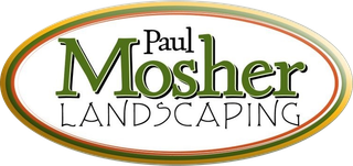 Paul Mosher Landscaping logo with green text in an oval border