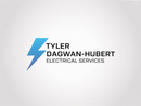 Logo for Tyler Dagwan-Hubert Electrical Services featuring a blue lightning bolt and company name.