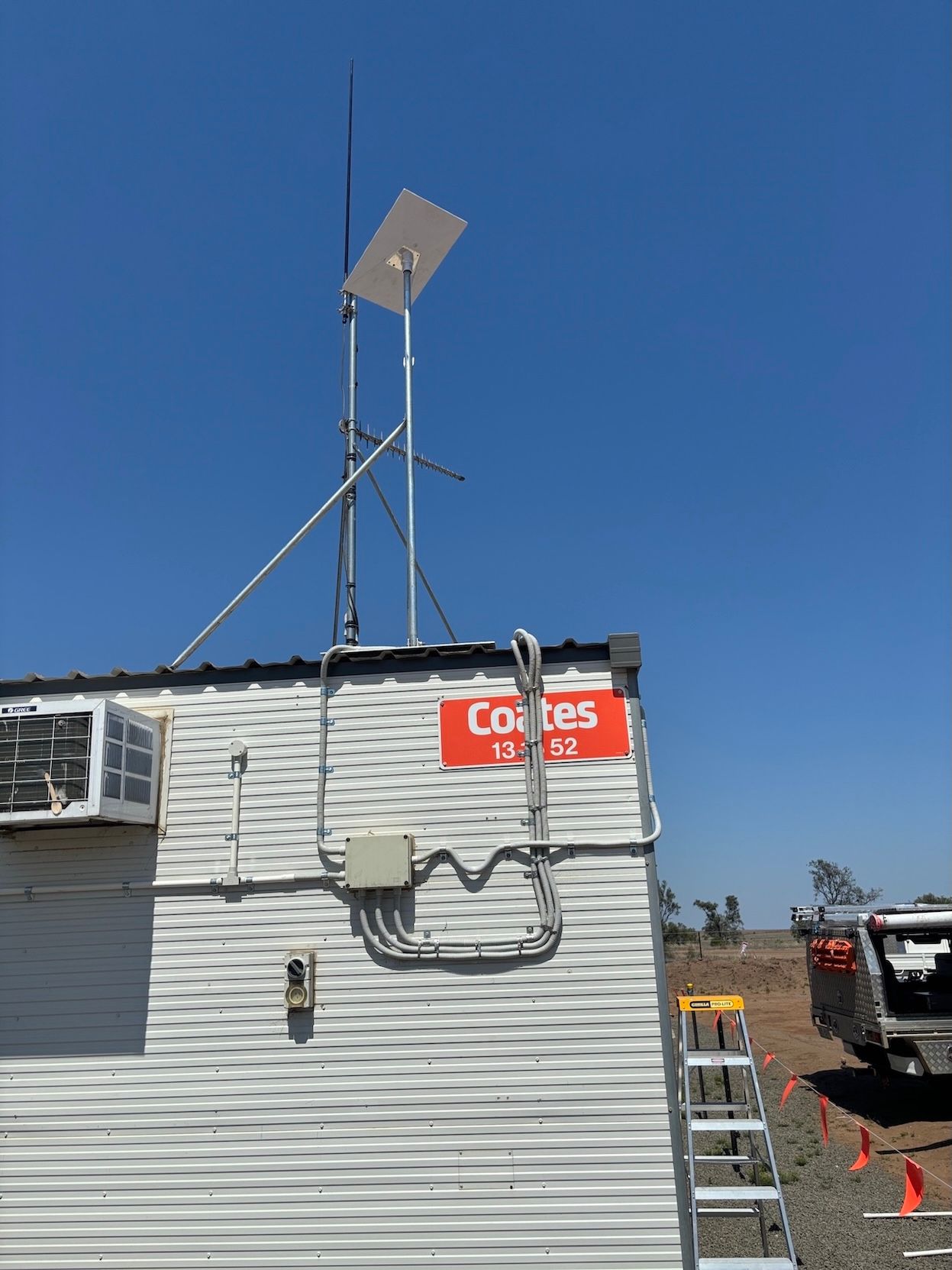 CelFi Antenna On Work Container — Frontier Connect in Newtown, QLD