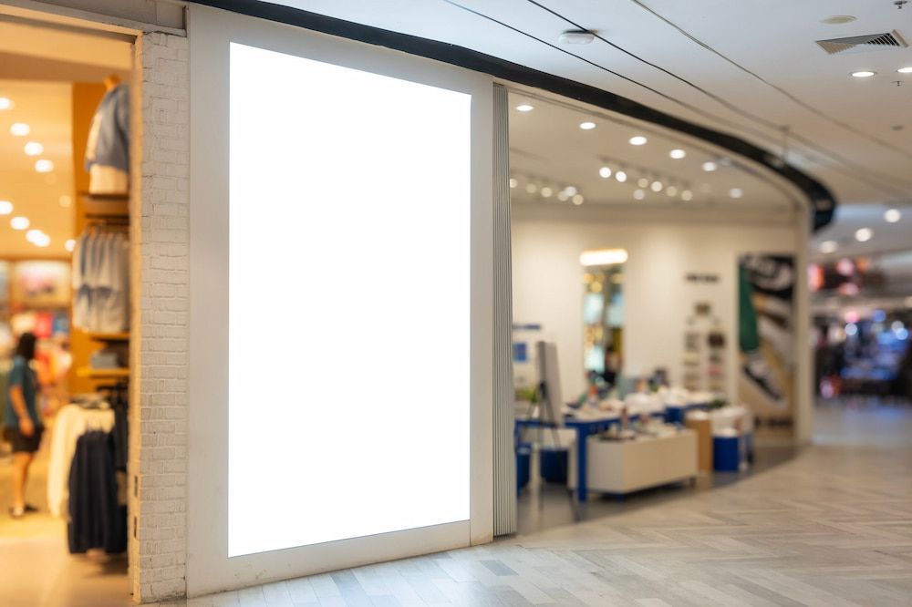 A Blurred Image of a Store With a White Billboard in Front of It — Frontier Connect in Chinchilla, QLD