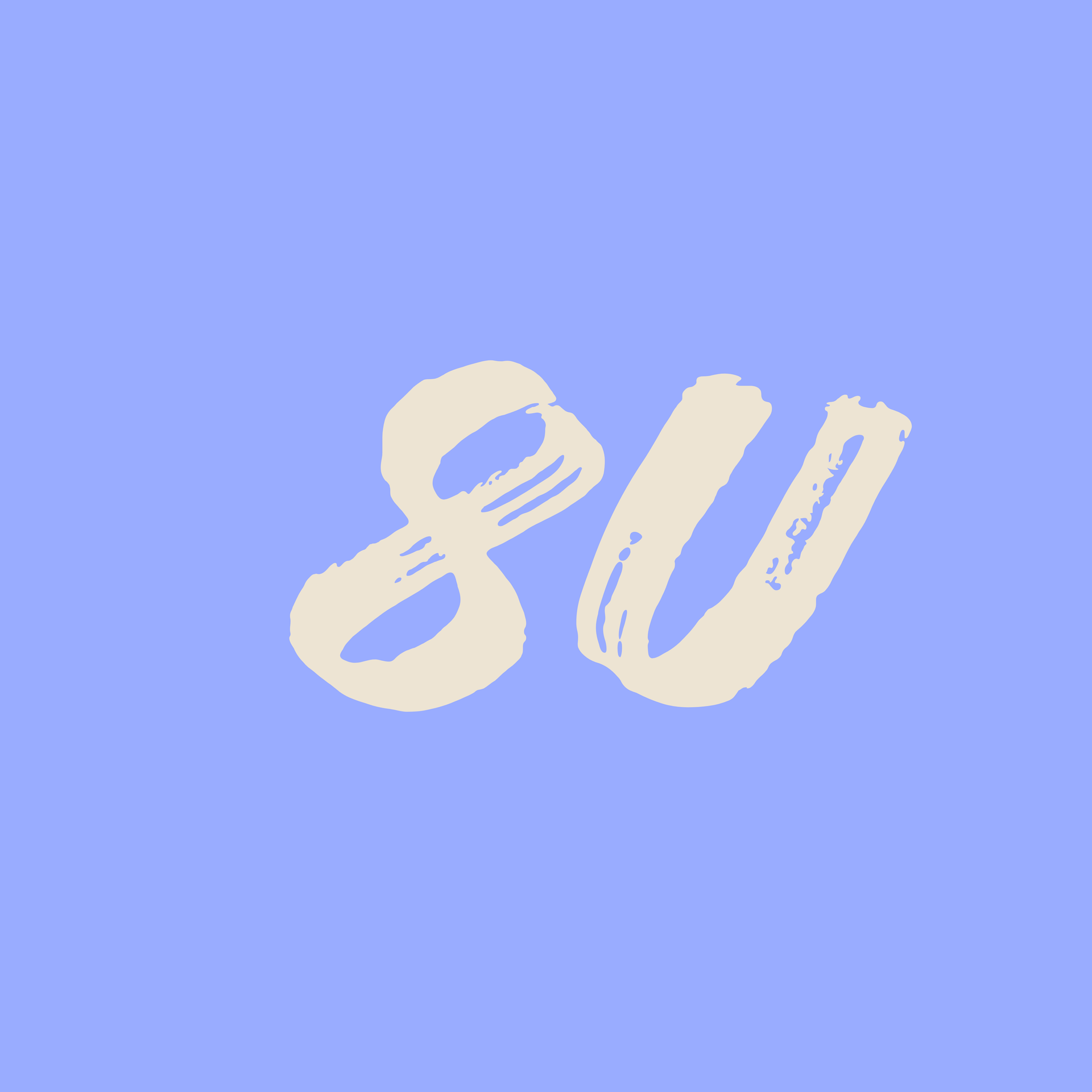White stylized “8U” letters on a light blue background