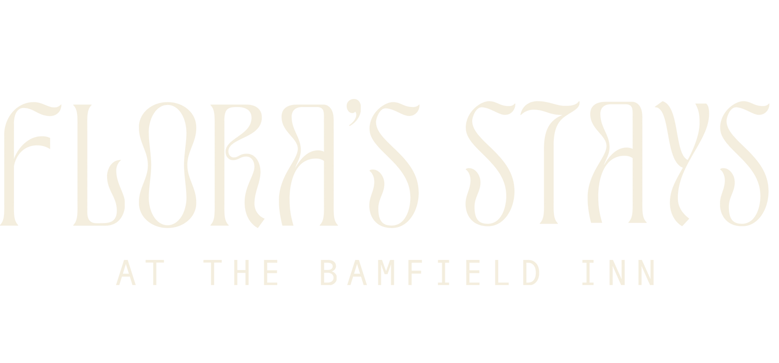 The logo for flora 's stays at the banfield inn