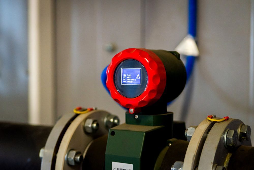 A Flow Meter With a Red and Black Display — Forcequip In Glanmire, QLD